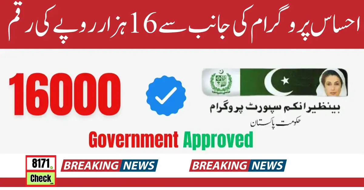 Ehsaas Nadra Gov Pk 16000 New Payment