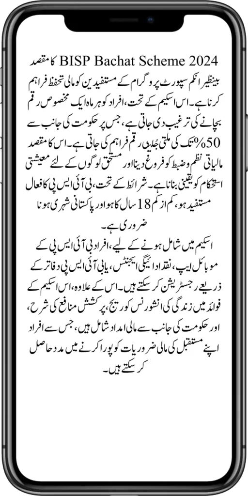 BISP Bachat Scheme For Poor Peoples From Government Of Pakistan