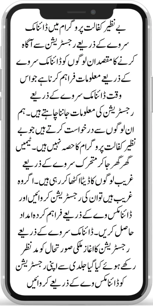 Dynamic Survey 10500 Benazir Kafalat Program New Update