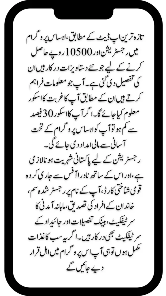 2024 Update: Essential Documents for Ehsaas Program Registration