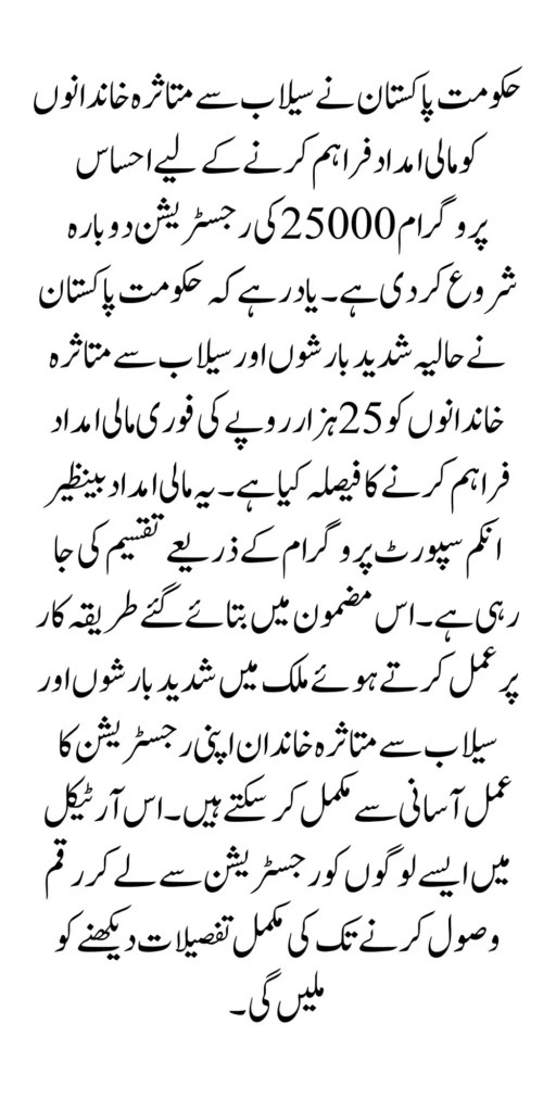 Ehsaas Program 25000 New Registration Start By Office 2024