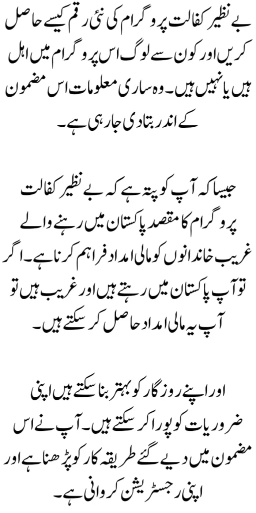 Who People Are Eligible For Benazir Kafaalat To Check it Now