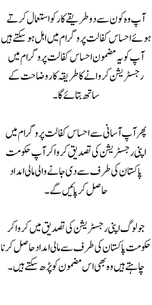Use These 2 Methods To Qualify For The Ehsaas Kafalat Program