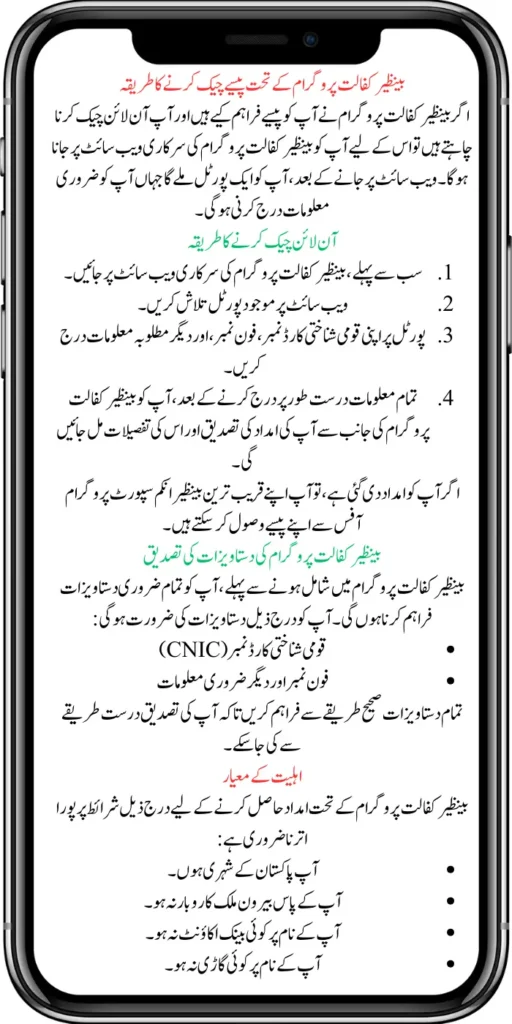 Banazir Kafalat Program Check Online 10500 New Payment 2024