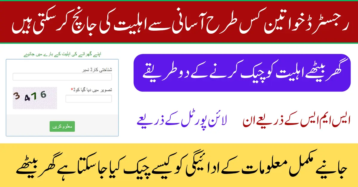 How Registered Women Can Easily Check Eligibility 8171 Check Online CNIC and SMS