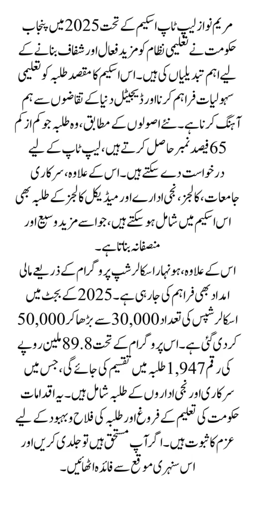 Maryam Nawaz Laptop Scheme Eligibility Criteria Completely Changed 2025