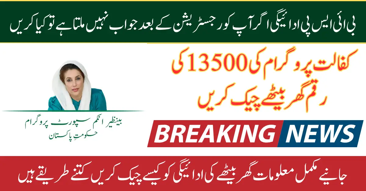 BISP 13500 Payment What to Do if You Don't Get Response After Registration 2025
