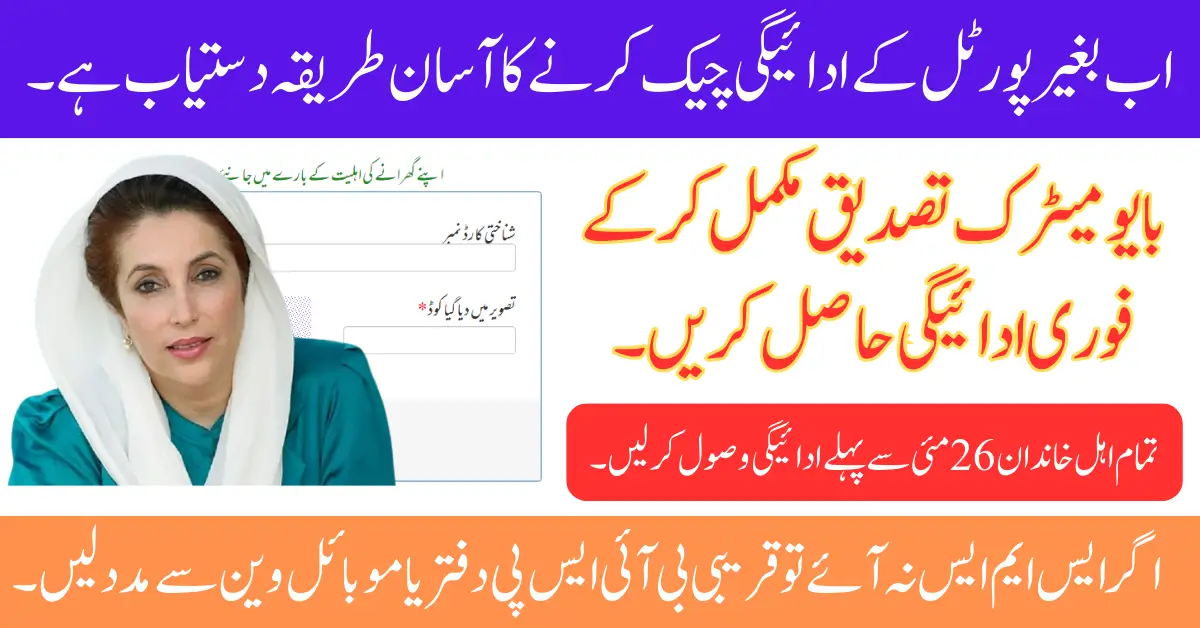 BISP Payment Check Without Portal Latest Method Announced For Eligibility Status