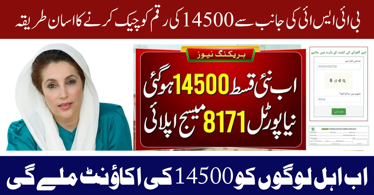 Check BISP 14500 May 2025 Payment Status Through Updated 8171 Web Portal