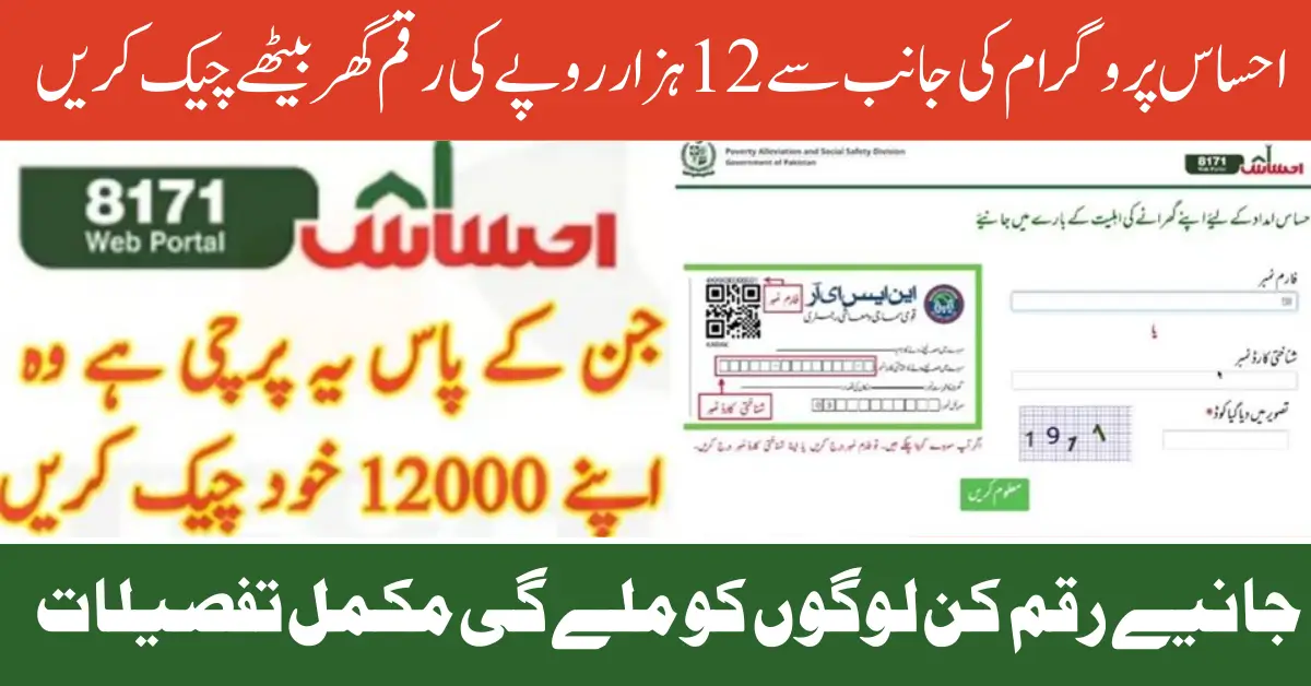 Ehsaas Program 12000 Online Check Know Full Details Sitting At Home